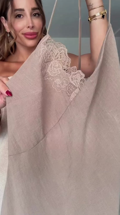 Vestido de lino Zara